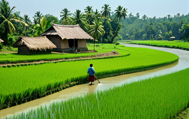 감정평가사의 실무에서의 시장 분석 - **Subject:** A busy Dhaka street scene, filled with colorful rickshaws and people in traditional Ben...