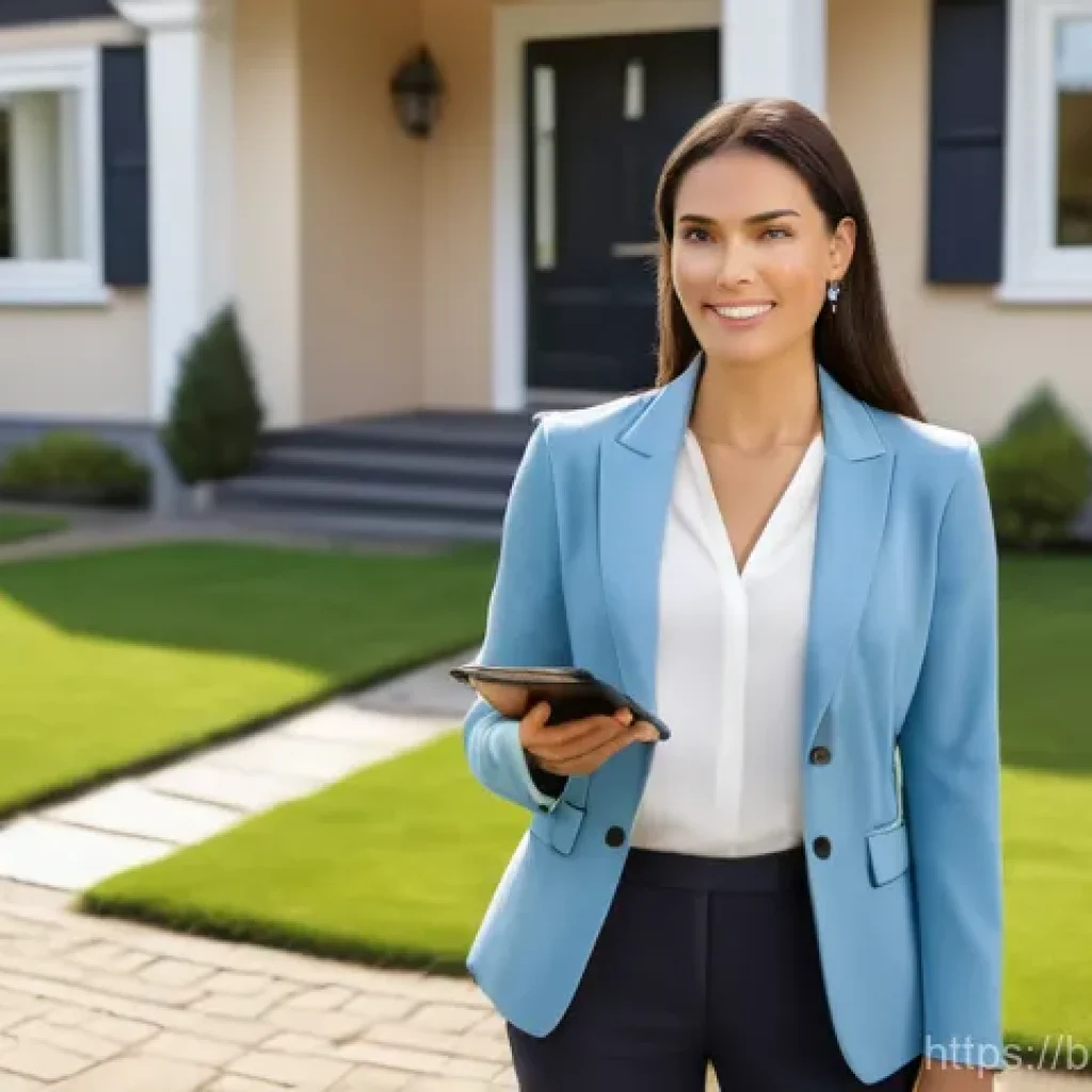 감정평가사 자격시험 최신 기출문제 분석 - A professional, diverse female real estate appraiser in her early 30s, dressed in a smart business b...