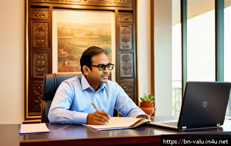 감정평가사의 업무를 위한 소프트 스킬 - A professional Bengali real estate appraiser attentively listening to a client in a modern office se...